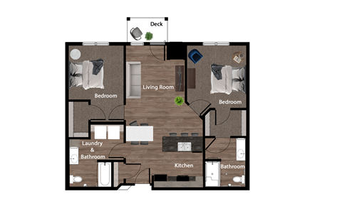 2 Bedroom 2 Bathroom Vista Apartments St. Joseph, MN 56374